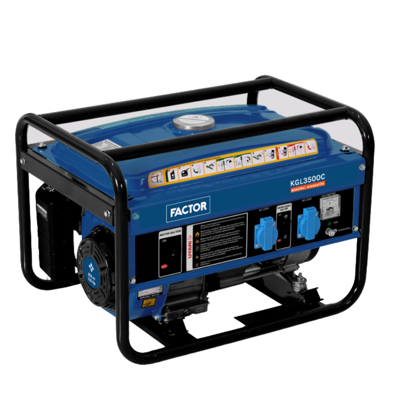 FACTOR FCKGL3500C 3,5 KVA BENZİNLİ MONOFAZ İPLİ JENERATÖR