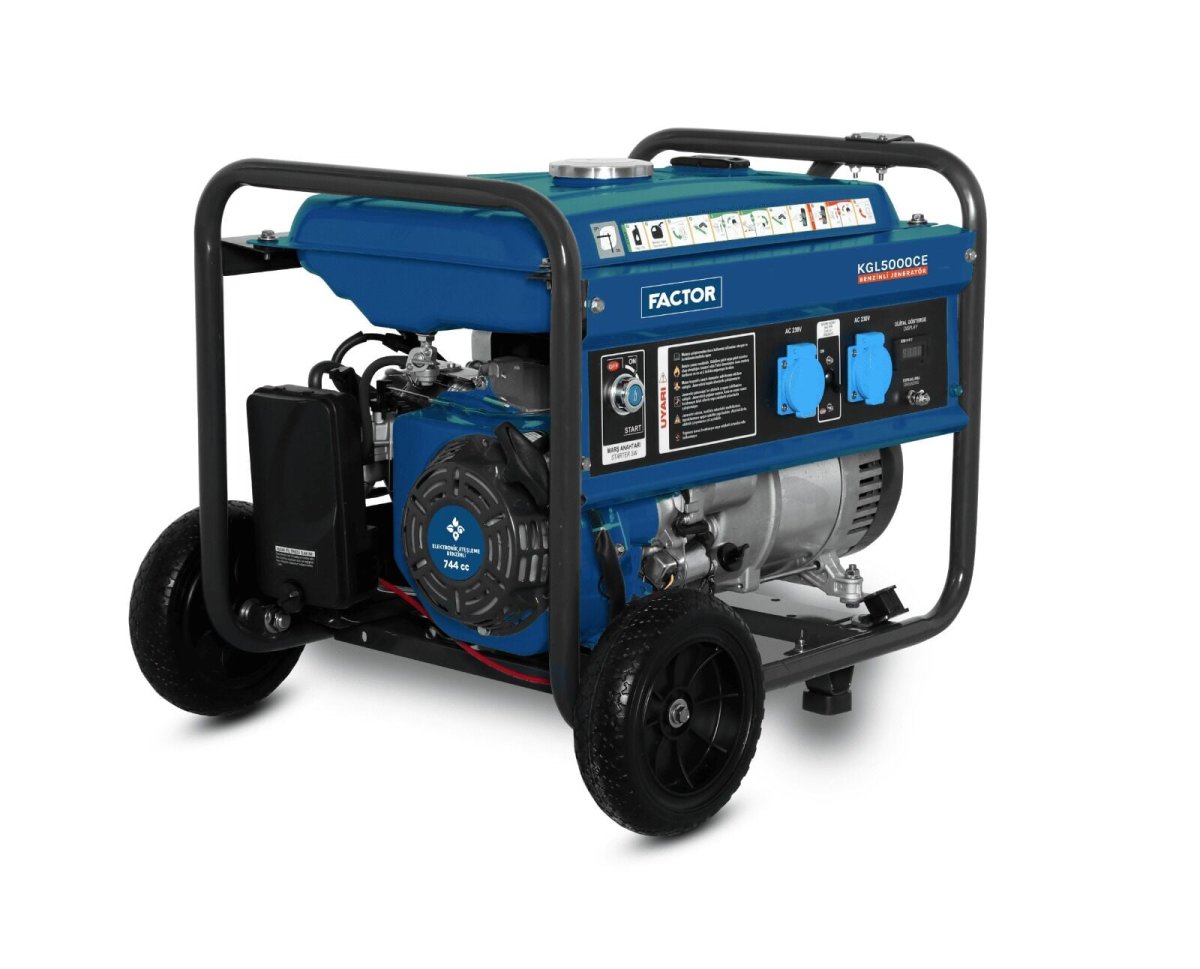 FACTOR FACKGL5000CE 5 KVA BENZİNLİ MONOFAZ İPLİ- MARŞLI JENERATÖR