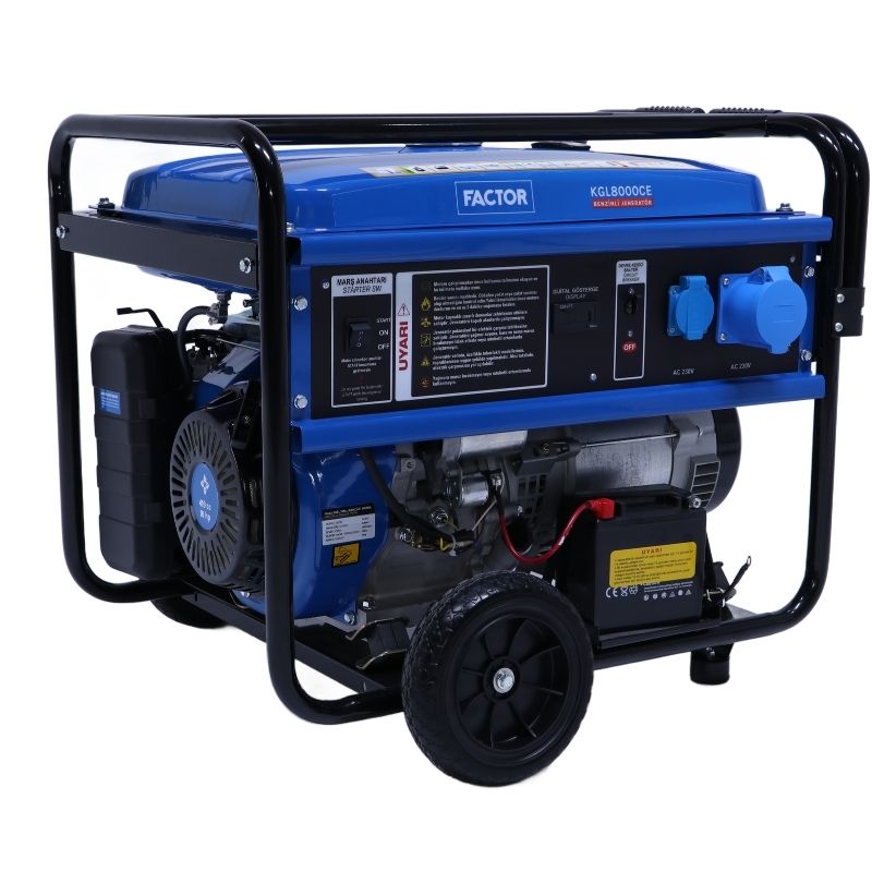 FACTOR FCKGL8000CE 8,1 KVA BENZİNLİ İPLİ  MARŞLI MONOFAZ JENERATÖR