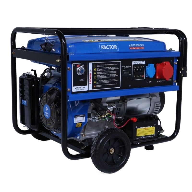 FACTOR FCKGL10000CE3 10 KVA BENZİNLİ İPLİ -MARŞLI TRİFAZ JENERATÖR