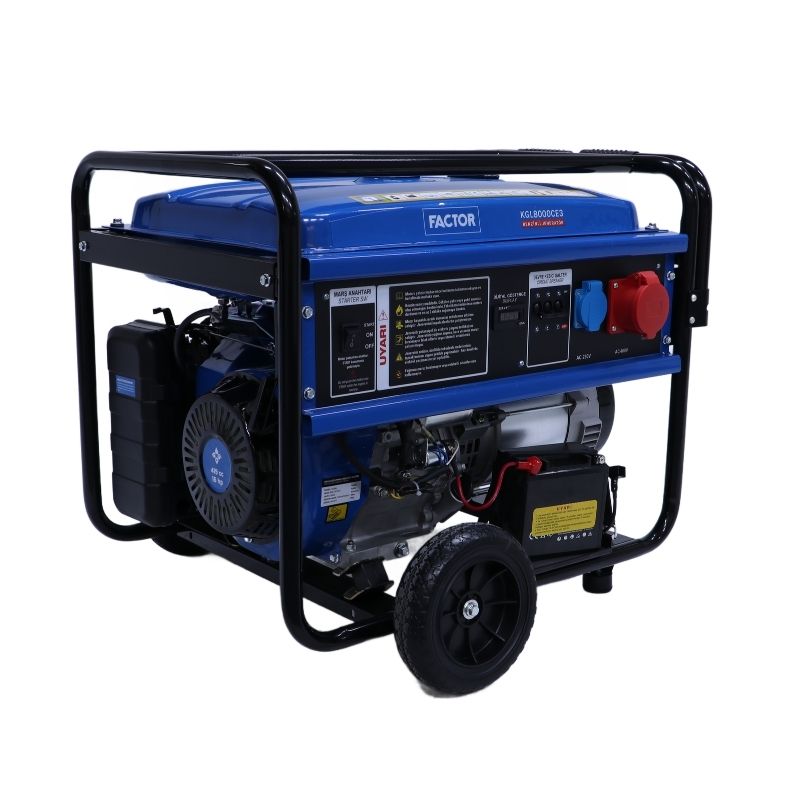 FACTOR FCKGL8000CE3 8,1 KVA BENZİNLİ İPLİ - MARŞLI TRİFAZE JENERATÖR