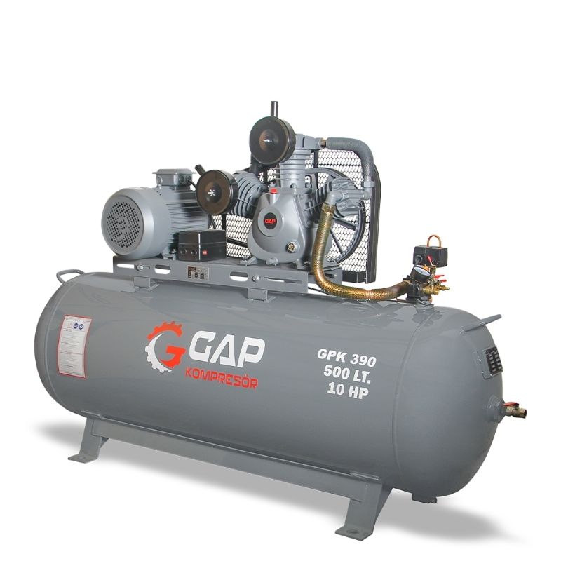 GAP 500 Lt 3 Kafa 12 Bar 10 Hp Pistonlu Hava Kompresörü