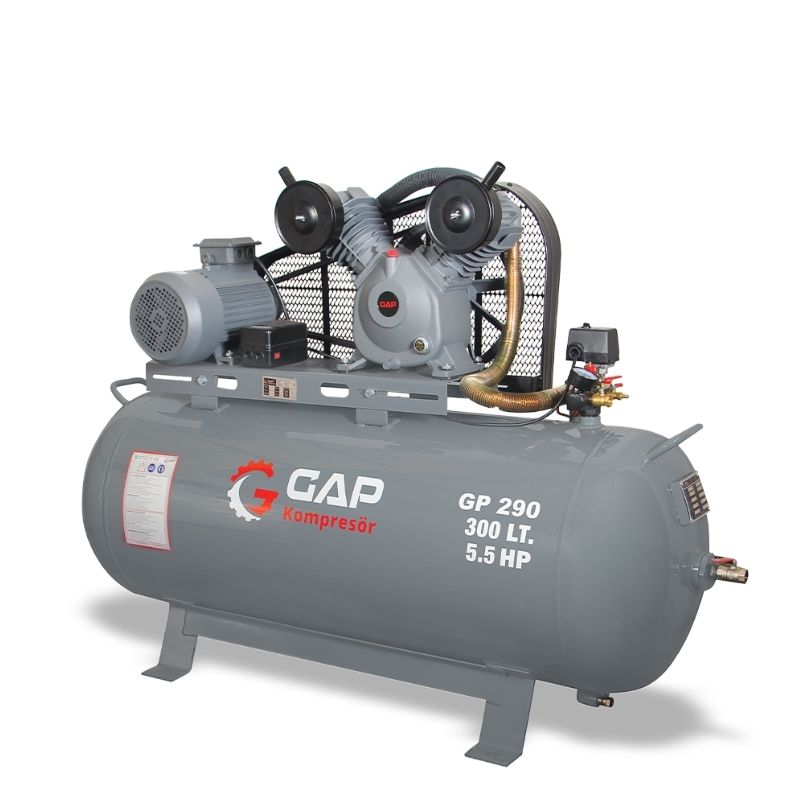 GAP 300 Lt 2 Kafa 8 Bar 5.5 Hp Pistonlu Hava Kompresörü