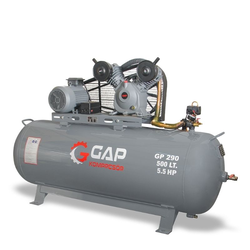 GAP 500 Lt 2 Kafa 8 Bar 5.5 Hp Pistonlu Hava Kompresörü