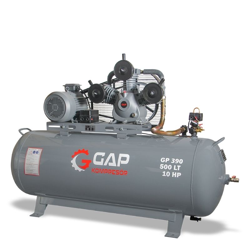 GAP 500 Lt 3 Kafa 8 Bar 10 Hp Pistonlu Hava Kompresörü