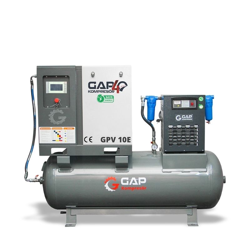 GAP 10 Hp 500 Lt Depo Üstü İnvertörlü Vidalı Hava Kompresörü