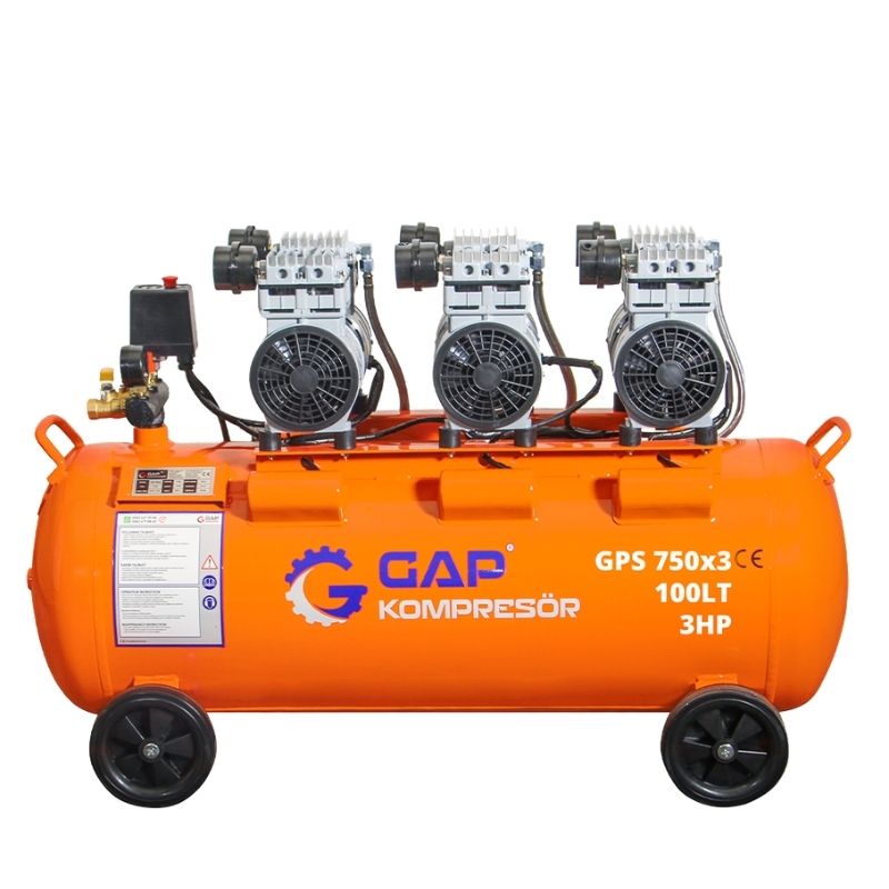 GAP 100 Lt GPS750X3 Sessiz ve Yağsız Hava Kompresörü