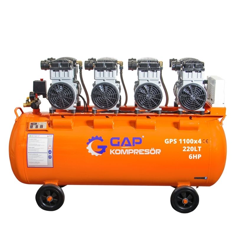 GAP 220 Lt GPS1100X4 Sessiz ve Yağsız Hava Kompresörü