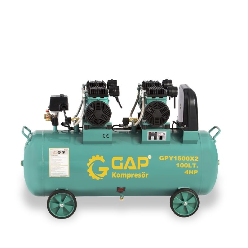 GAP 100 Lt GPY1500X2 Yüksek Emişli Yağsız Teknoloji Hava Kompresörü